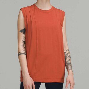 Lululemon Modal Pleated Shoulder athletic yoga Tank Top 4 Shirt Red